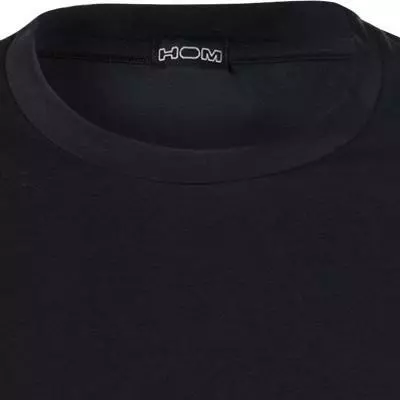 HOM Supreme Cotton T-Shirt Crew- Neck 401330/004 Baumwoll-Stretch, Schwarz 2 HOM Supreme Cotton T-Shirt Crew- Neck 401330/004 Baumwoll-Stretch, Schwarz – Bild 2