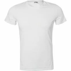 HOM Supreme Cotton T-Shirt Crew- Neck 401330/003 Baumwoll-Stretch, Weiß
