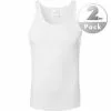 Schiesser Feinripp Shirt 0/0 2er Pack 005121/100 Tanktops, Baumwolle, Weiß