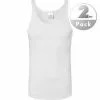 Schiesser Doppelripp Shirt 0/0 2er Pack 005051/100 Tanktops, Baumwolle, Weiß