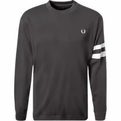 Fred Perry T-Shirt M7522/G85 Longsleeve, Baumwolle, Steingrau, Metalgrau