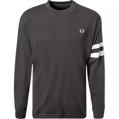 Fred Perry T-Shirt M7522/G85 Longsleeve, Baumwolle, Steingrau, Metalgrau 1 Fred Perry T-Shirt M7522/G85 Longsleeve, Baumwolle, Steingrau, Metalgrau