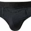 HOM HO1 Simon Mini Briefs 359852/0004 Slip mit Eingriff, Mikrofaser, Schwarz gestreift, Schwarz