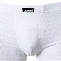 bruno banani Hipshorts Check Line 2202-2165/1612 Mikrofaser, Weiß