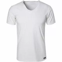 bruno banani V-Shirt Check Line 2.0 2206-2165/1612 T-Shirt, Mikrofaser, Weiß