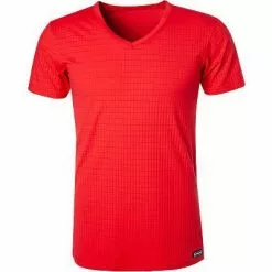 bruno banani V-Shirt Check Line 2.0 2206-2165/1070 T-Shirt, Mikrofaser, Rot