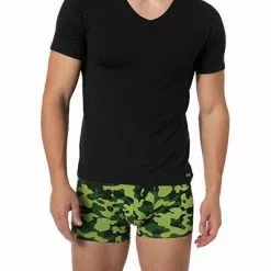 bruno banani V-Shirt Check Line 2.0 2206-2165/0125 T-Shirt, Mikrofaser, Schwarz