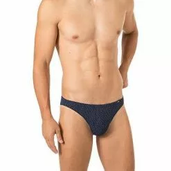 HOM Comfort Micro Briefs Max 401912/00RA Slip, Mikrofaser, Dunkelblau gemustert, Navy