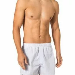 van Laack 161967/Boxer/720 Boxershorts, Baumwolle, Blau gestreift, Weiß-blau