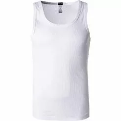 HOM Tanktop Charles 401844/0003 Bio Baumwolle, Weiß