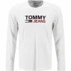 TOMMY JEANS Longsleeve DM0DM09487/YBR Bio Baumwolle, Weiß