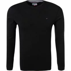 TOMMY JEANS T-Shirt DM0DM04409/078 Longsleeve, Bio Baumwolle, Schwarz