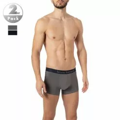 bruno banani Shorts 2er Pack Flow. 2203-1388/4218 Trunks, Baumwoll-Stretch, Navy-graphit , Grau-blau