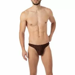 bruno banani String Range 2203-2267/4217 Mikrofaser, Bronze-schwarz gemustert, Schwarz-kupfer