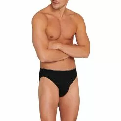 Schiesser Supermini 173807/000 Slip, Baumwoll-Stretch, Schwarz