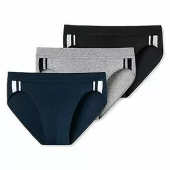 Schiesser Rio-Slips 3er Pack 173815/904 Baumwoll-Stretch, Blau-schwarz, Multicolor -Wäsche Verkaufsshop 362267 norm4