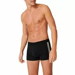 Schiesser Shorts 3er Pack 173816/000 Trunks, Baumwoll-Stretch, Schwarz