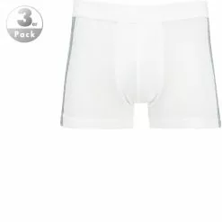 Schiesser Shorts 3er Pack 173816/100 Trunks, Baumwoll-Stretch, Weiß