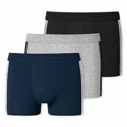 Schiesser Shorts 3er Pack 173816/904 Trunks, Baumwoll-Stretch, Schwarz-blau, Multicolor -Wäsche Verkaufsshop 362281 norm4
