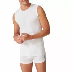 Schiesser Tank Top 2er Pack 173980/100 Tanktops, Baumwoll-Stretch, Weiß