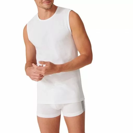 Schiesser Tank Top 2er Pack 173980/100 Tanktops, Baumwoll-Stretch, Weiß -Wäsche Verkaufsshop 362283 master