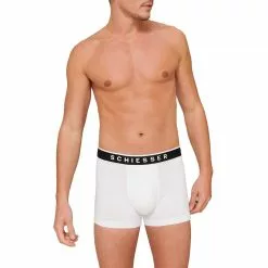 Schiesser Shorts 3er Pack 173983/100 Trunks, Baumwoll-Stretch, Weiß