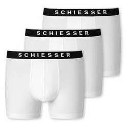 Schiesser Shorts 3er Pack 173983/100 Trunks, Baumwoll-Stretch, Weiß -Wäsche Verkaufsshop 362301 norm4