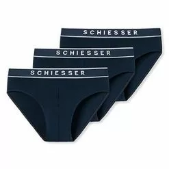Schiesser Rio-Slip 3er Pack 173984/803 Slips, Baumwoll-Stretch, Dunkelblau -Wäsche Verkaufsshop 362308 norm4