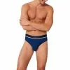 Schiesser Rio-Slip 3er Pack 173985/908 Slips, Baumwoll-Stretch, Marine, Blau-schwarz