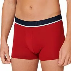 Schiesser Shorts 3er Pack 173986/909 Trunks, Baumwoll-Stretch, Rot-blau grau, Rot-blau-grau -Wäsche Verkaufsshop 362329 norm2