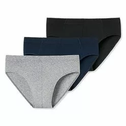 Schiesser Supermini 3er Pack 173987/901 Slips, Baumwoll-Stretch, Grau-blau-schwarz, Schwarz-blau-grau -Wäsche Verkaufsshop 362333 norm4