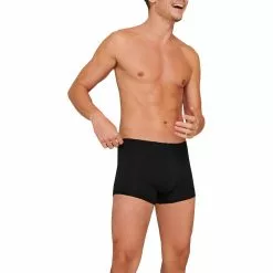 Schiesser Shorts 3er Pack 173988/000 Trunks, Baumwoll-Stretch, Schwarz