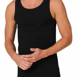 Schiesser Unterhemd 2er Pack 176038/000 Tanktops, Bio Baumwolle, Schwarz -Wäsche Verkaufsshop 362343 norm2