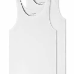 Schiesser Unterhemd 2er Pack 176038/100 Tanktops, Bio Baumwolle, Weiß -Wäsche Verkaufsshop 362344 norm4