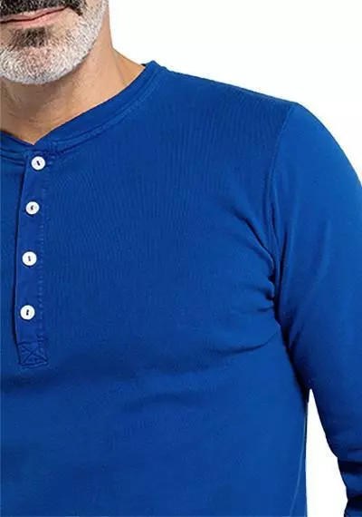 Schiesser Revival Karl-Heinz Henley 1/1 172123/824 Longsleeve, Baumwolle, Indigo 4 Schiesser Revival Karl-Heinz Henley 1/1 172123/824 Longsleeve, Baumwolle, Indigo – Bild 4
