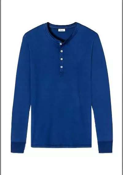 Schiesser Revival Karl-Heinz Henley 1/1 172123/824 Longsleeve, Baumwolle, Indigo 5 Schiesser Revival Karl-Heinz Henley 1/1 172123/824 Longsleeve, Baumwolle, Indigo – Bild 5