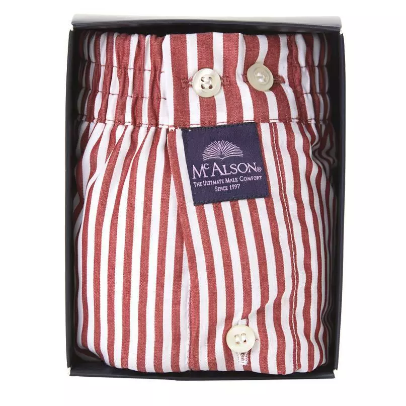 MC ALSON Boxer-Shorts 0233/rot-weiß Boxershorts, Baumwolle, Kirschrot-weiß 4 MC ALSON Boxer-Shorts 0233/rot-weiß Boxershorts, Baumwolle, Kirschrot-weiß – Bild 4