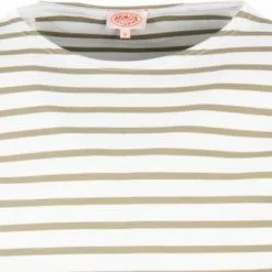 Armor lux T-Shirt 02297/GWX Longsleeve, Baumwolle, Weiß-grün gestreift, Weiß-grün -Wäsche Verkaufsshop 364065 norm2