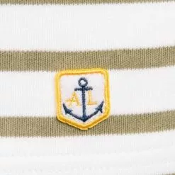 Armor lux T-Shirt 02297/GWX Longsleeve, Baumwolle, Weiß-grün gestreift, Weiß-grün -Wäsche Verkaufsshop 364065 norm3