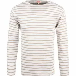 Armor lux T-Shirt 02297/GWZ Longsleeve, Baumwolle, Weiß-sand gestreift, Weiß-sand