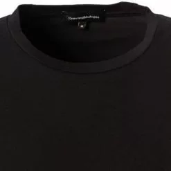 Ermenegildo Zegna Stre. Cot. T-Shirt N2M20005/001 Baumwolle, Schwarz -Wäsche Verkaufsshop 364795 norm2