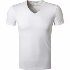 Ermenegildo Zegna Stre. Cot. V-Shirt N2M80005/100 T-Shirt, Baumwolle, Weiß