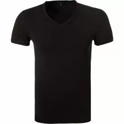Ermenegildo Zegna Stre. Cot. V-Shirt N2M80005/001 T-Shirt, Baumwolle, Schwarz
