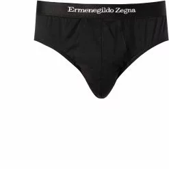 Ermenegildo Zegna Stretch Cotton Midi N2L61005/001 Slip, Baumwoll-Stretch, Schwarz