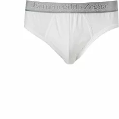 Ermenegildo Zegna Bi Pack Midi Brief N2X40008/100 Slips, Baumwoll-Stretch, Weiß