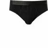 Ermenegildo Zegna Bi Pack Midi Brief N2X40008/001 Slips, Baumwoll-Stretch, Schwarz