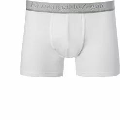 Ermenegildo Zegna Bi Pack Boxer N2X44008/100 Trunks, Baumwoll-Stretch, Weiß
