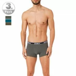 Strellson Shorts 3er Pack 531444/704 Trunks, Baumwoll-Stretch, Petrol-khaki, Grün-olive-türkis