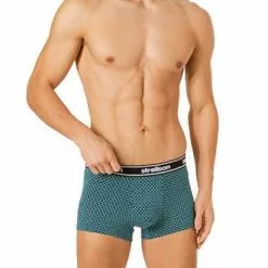 Strellson Shorts 3er Pack 531432/702 Trunks, Baumwoll-Stretch, Navy-petrol gemustert, Petrol-navy -Wäsche Verkaufsshop 366775 norm2