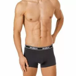 Strellson Shorts 3er Pack 531432/702 Trunks, Baumwoll-Stretch, Navy-petrol gemustert, Petrol-navy -Wäsche Verkaufsshop 366775 norm3